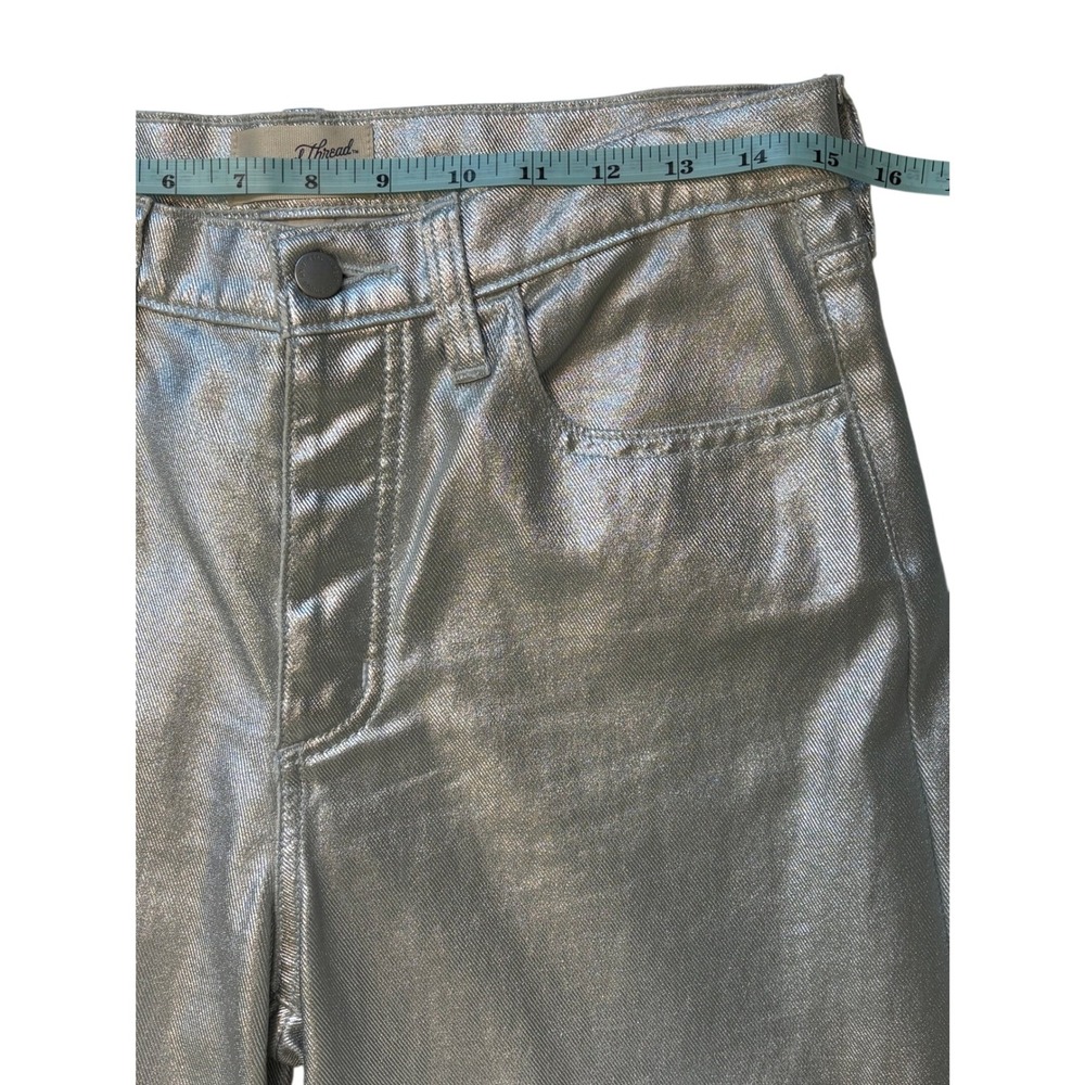 Silver Jeans Metallic 90s Baggy Womens Festival Futuristic Streetwear Jeans 4 - Picture 6 of 8